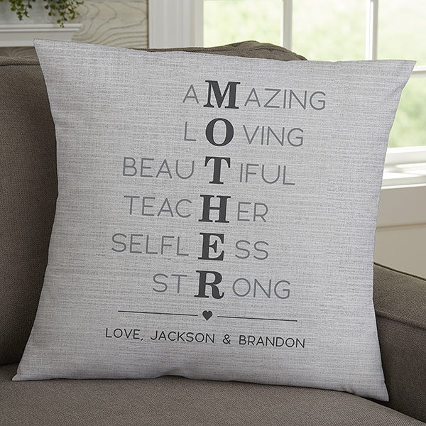 Mother Acronym Personalized 15.7" Throw Pillow