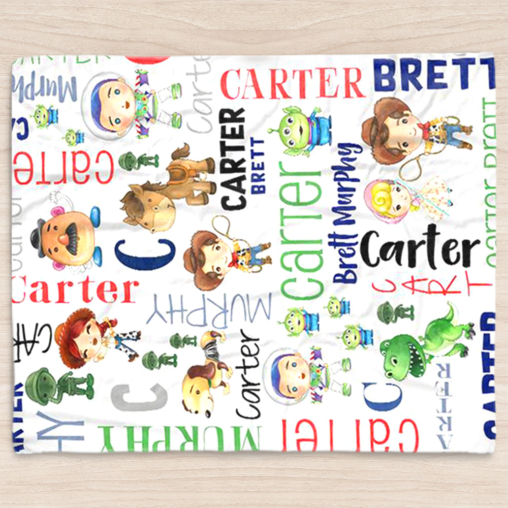 Custom Name Baby Boy Blanket