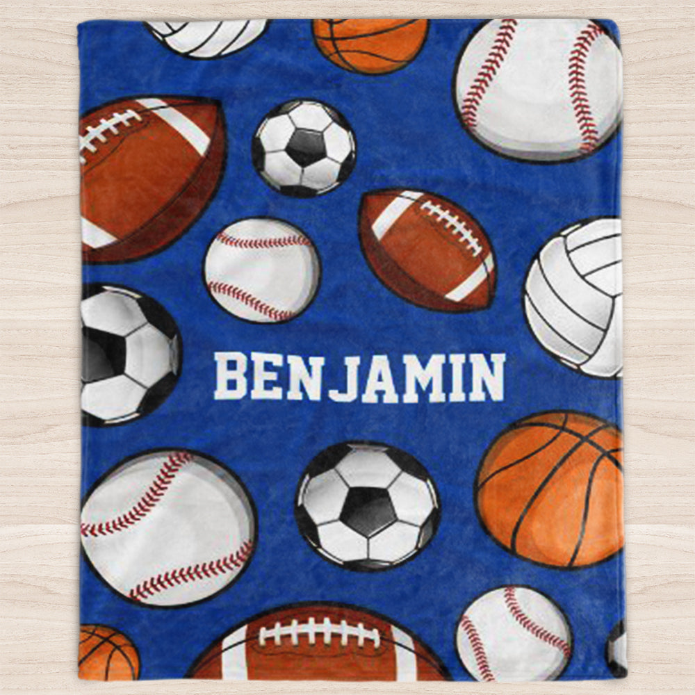 Custom Sport Baby Boy Name Blanket