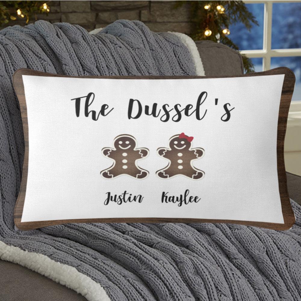 Personalized Gingerbread Christmas Family Pillowcase With Name I