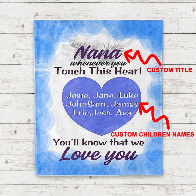 Customized Cozy Plush Fleece Blanket with Nickname & Kids Names