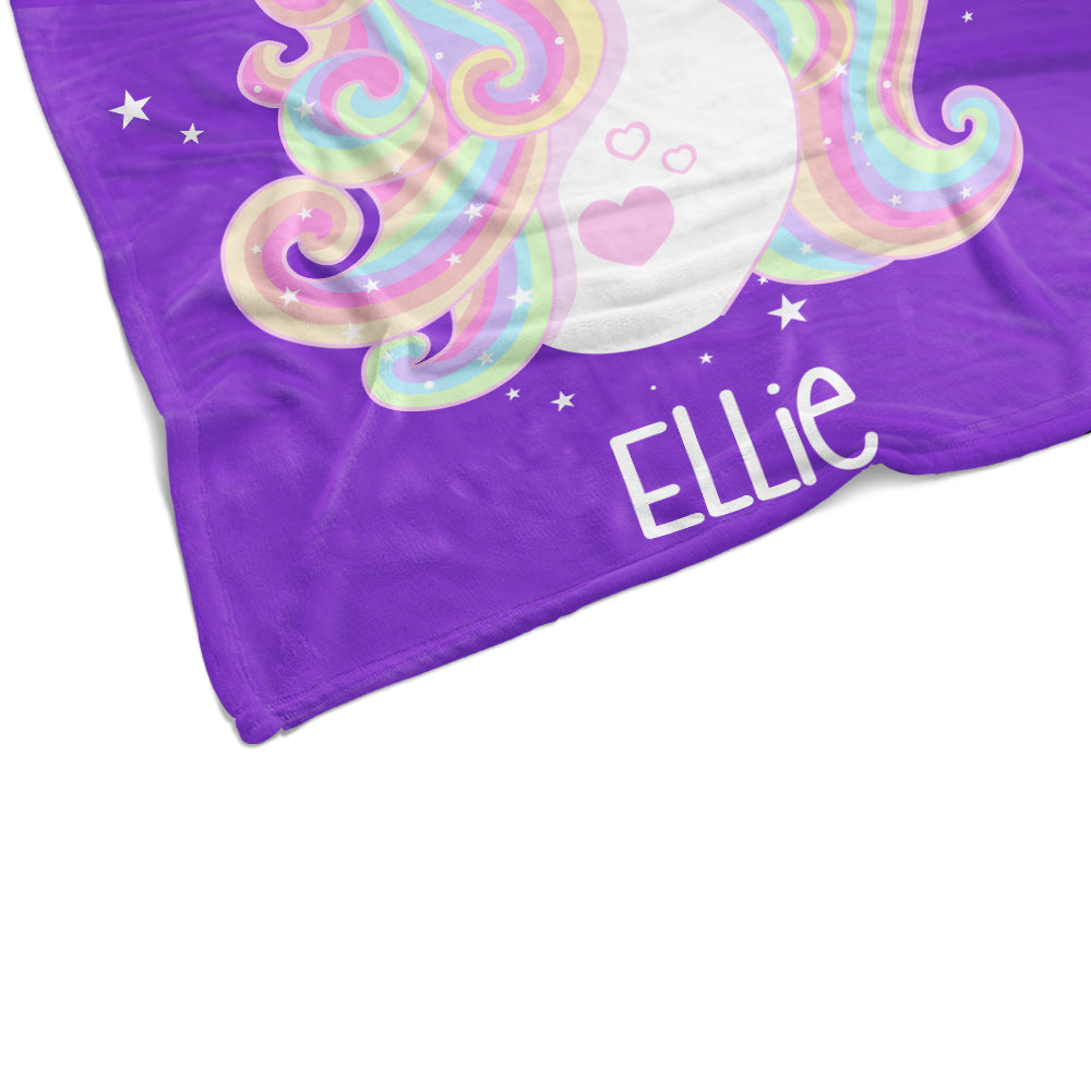 Personalized Magical Unicorn Fleece Blanket - 3 Colors Available