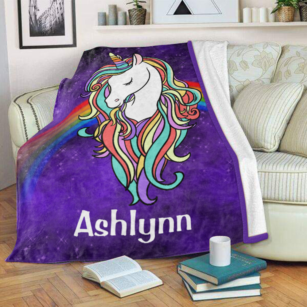 Custom Magical Unicorn Cozy Plush Fleece Blanket