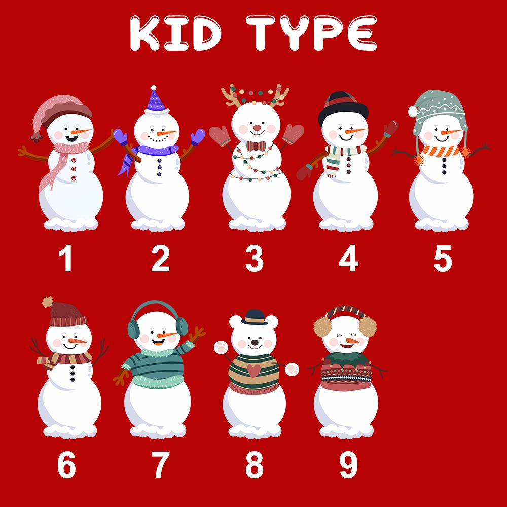 Personalized Snowmen Christmas Blanket with Children's Names