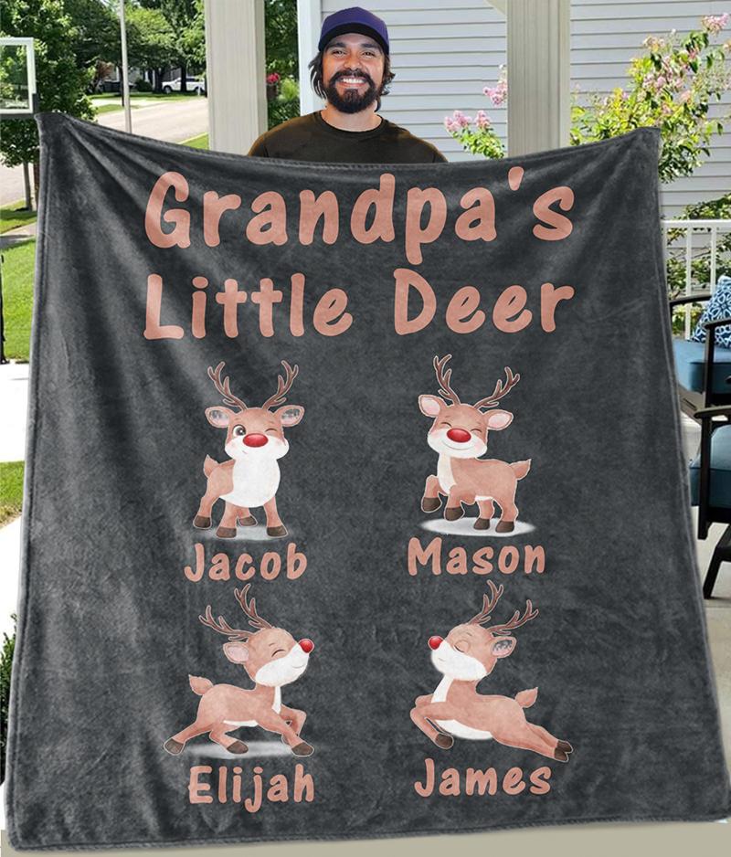 Custom CHRISTMAS BLANKET with Nickname & Kids Names