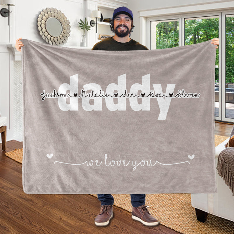 Personalized Fleece Blanket with Your Nick & Kids' Names