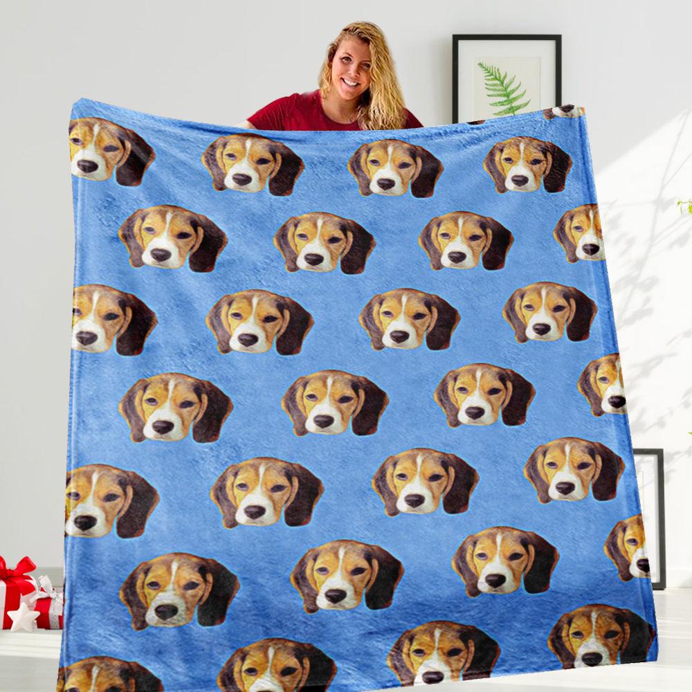 Custom Pet&Human Face Blanket, New Christmas Gift!