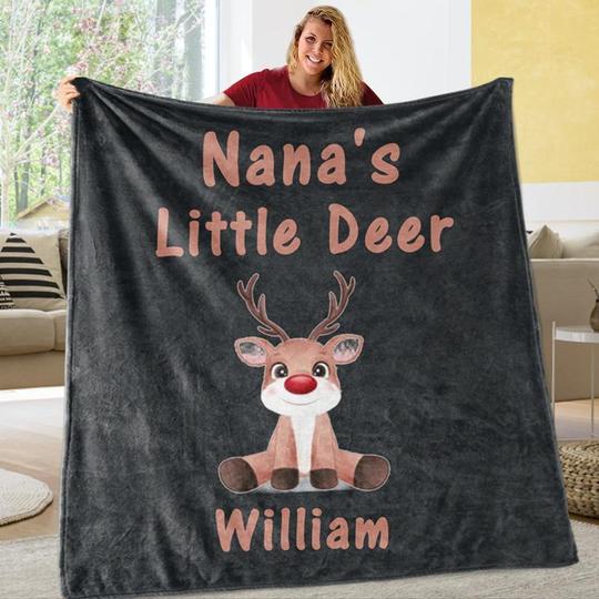 Custom CHRISTMAS SNOWMAN BLANKET with Nickname & Kids Names