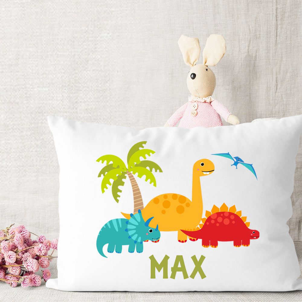 Custom Name Dinosaur Pillowcase