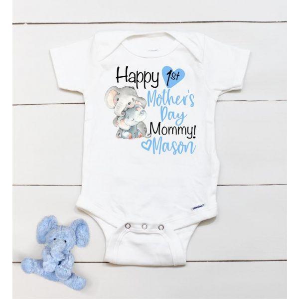 Personalized Mother's Day Baby Onesie01-Elephant