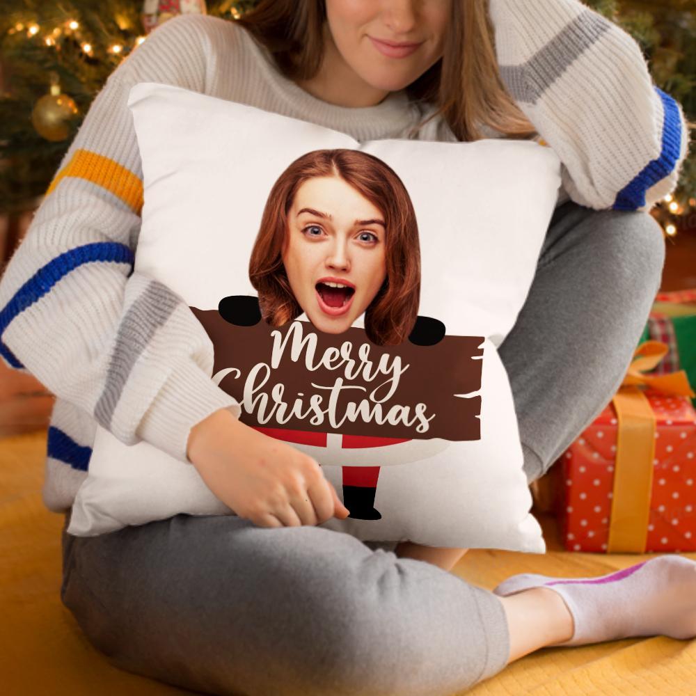 Custom Christmas Pillow, Custom Christmas Santa Claus Face Pillow, Best Christmas Gift