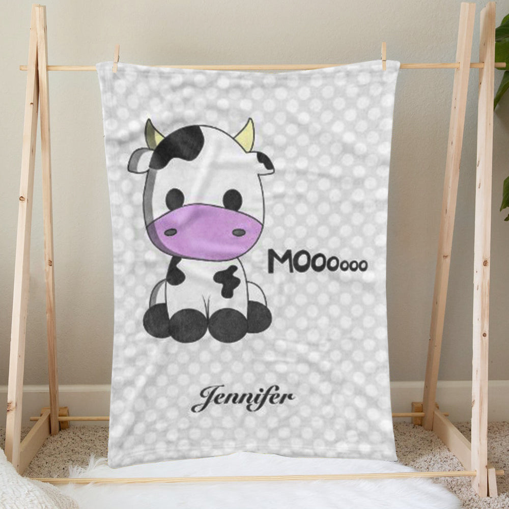 Custom Animal Boy and Girl Name Blanket