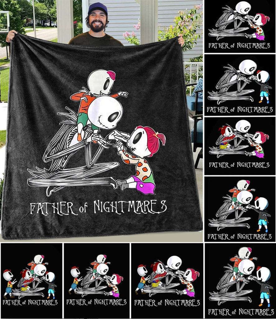 Father of Nightmares Custom Fleece Blankets  - Perfect Birthday Holiday Gifts for Dad Uncle & Grandpa