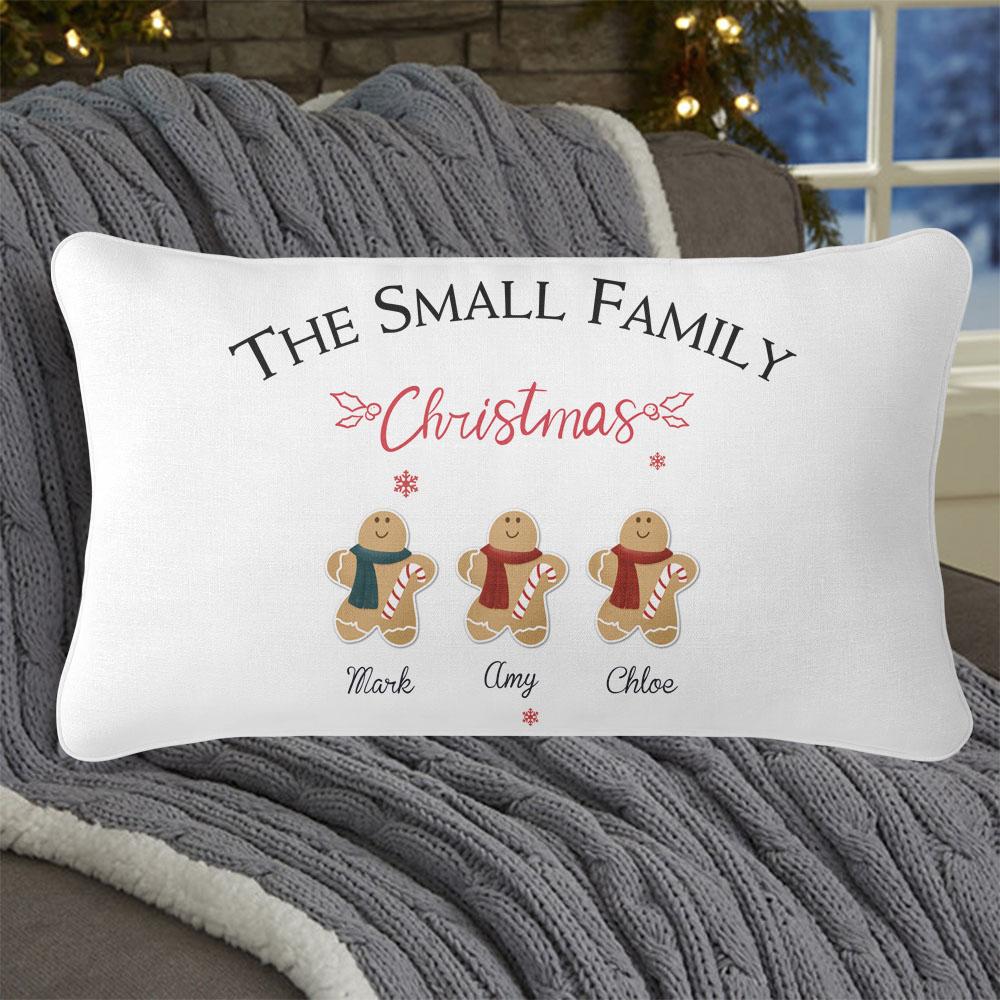 Personalized Gingerbread Christmas Family Pillowcase With Name II