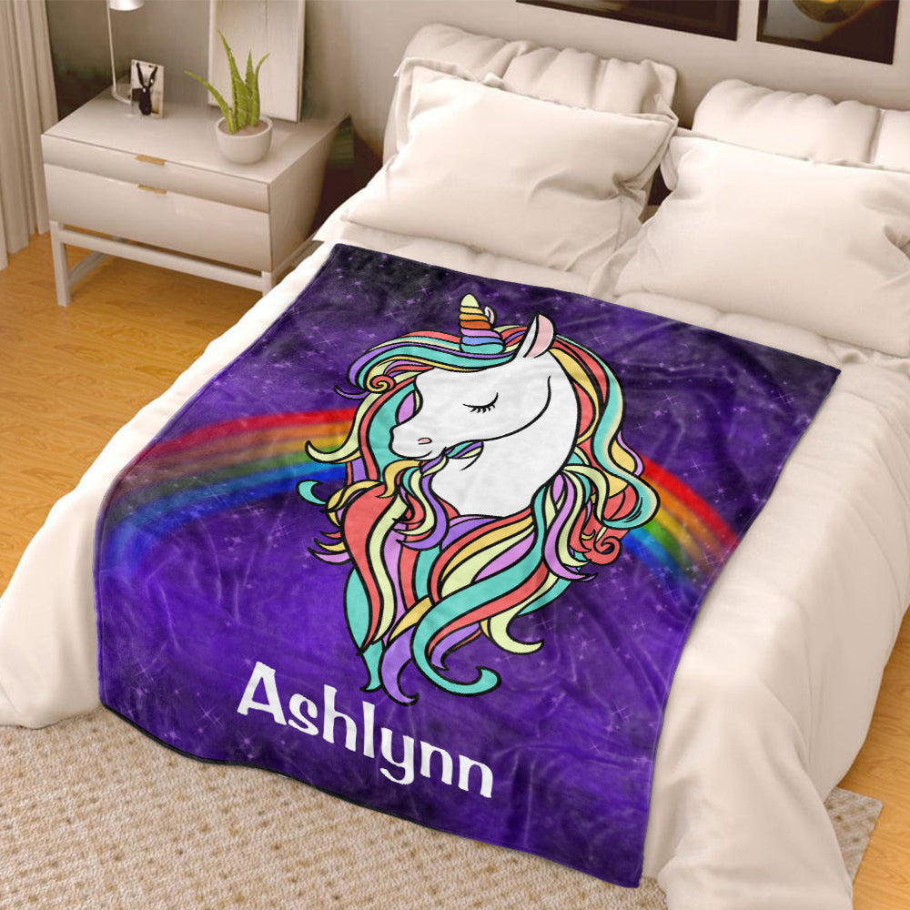 Custom Magical Unicorn Cozy Plush Fleece Blanket