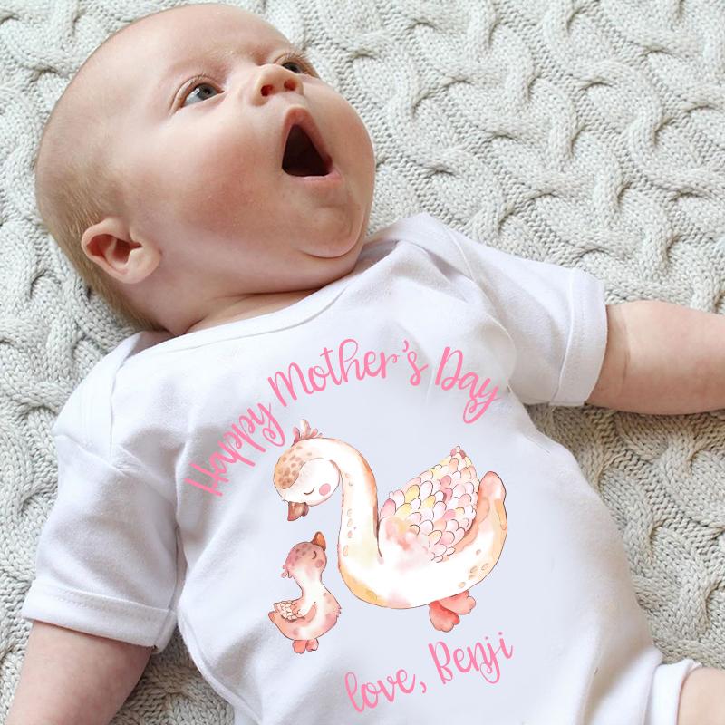 Custom Goose Mama and Baby Mother's Day Cozy Plush Fleece Blankets
