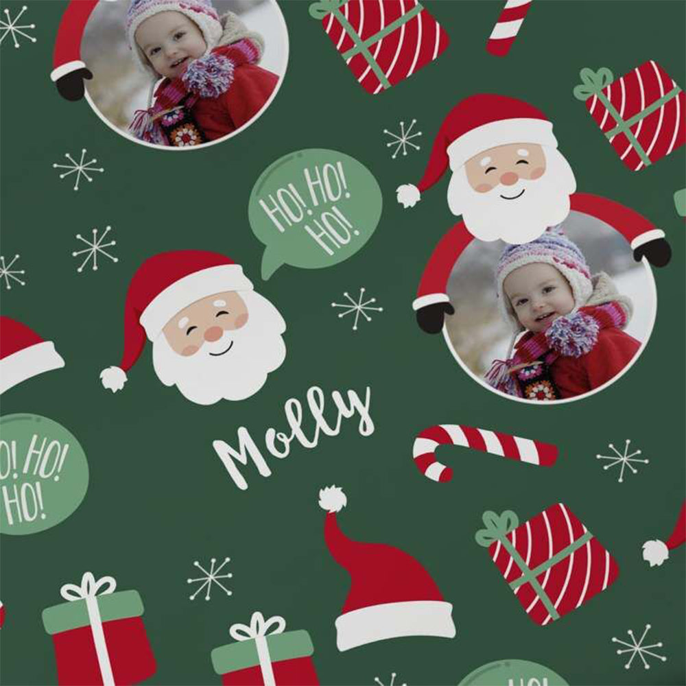 New Christmas Santa Personalized Photo Wrapping Paper Roll