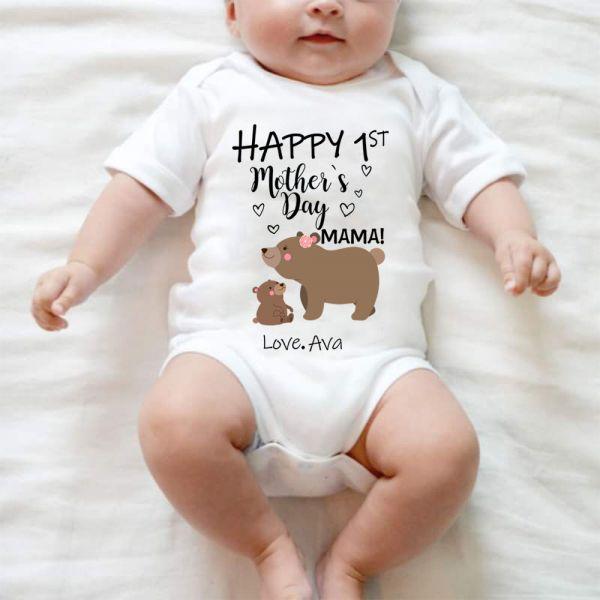 Bear Bodysuit, Custom Baby Onesie, Funny Baby Onesie, Baby Boy Onesie, Baby Girl Onesie, Mother's Day Bodysuit