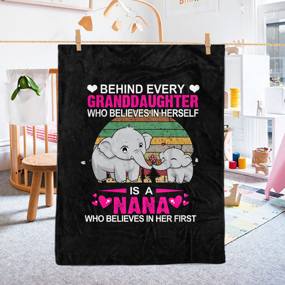 Custom Elephant Cozy Plush Fleece Blankets with Your Nick & Kids' Names