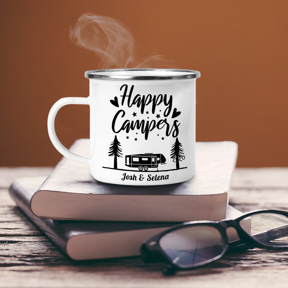 Custom Name Happy Campering Mug