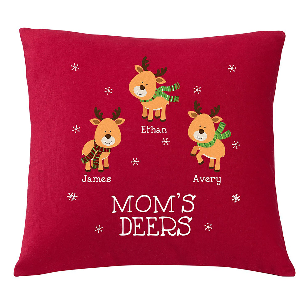 New Custom Name Little Deers Pillowcase, Merry Christmas!