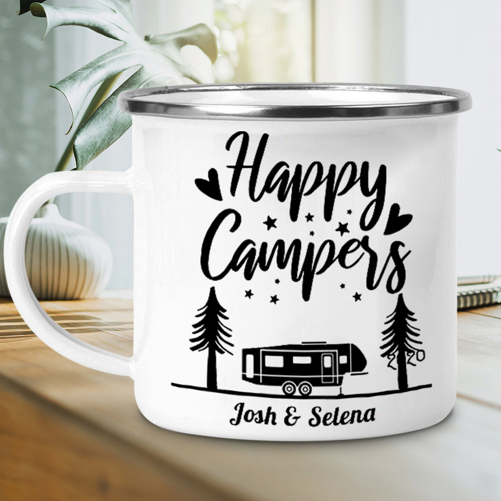 Custom Name Happy Campering Mug