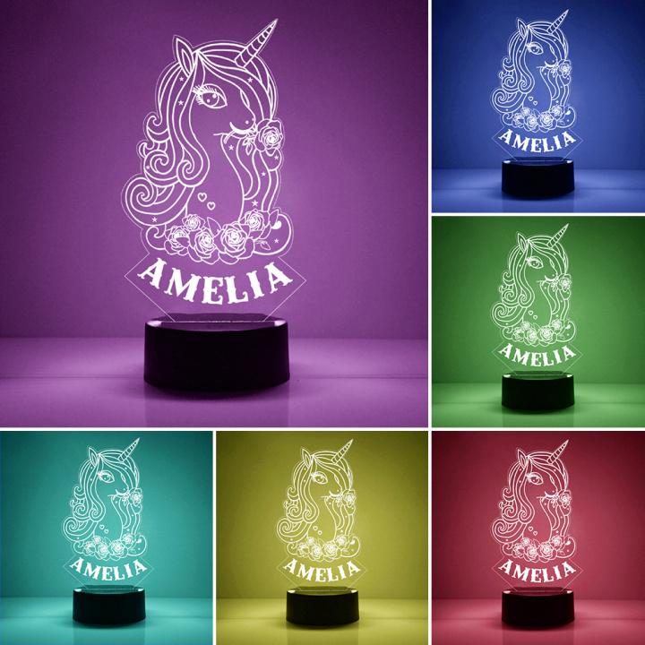 Custom Name Unicorn Children's Night Light - 7 Colors 3D Night Light, New Christmas Gift!