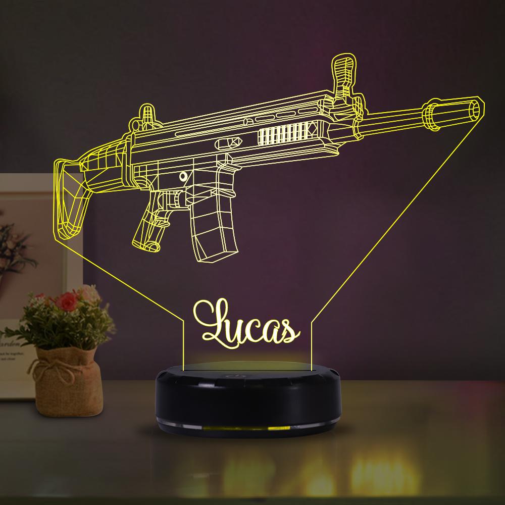 Personalized machine gun acrylic light