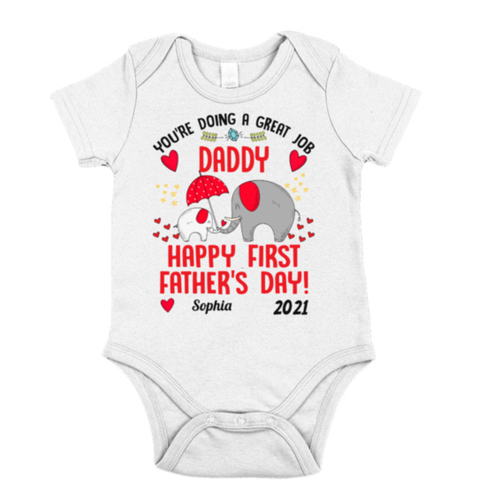 Personalized Baby Outfit For Father's Day - Elephants