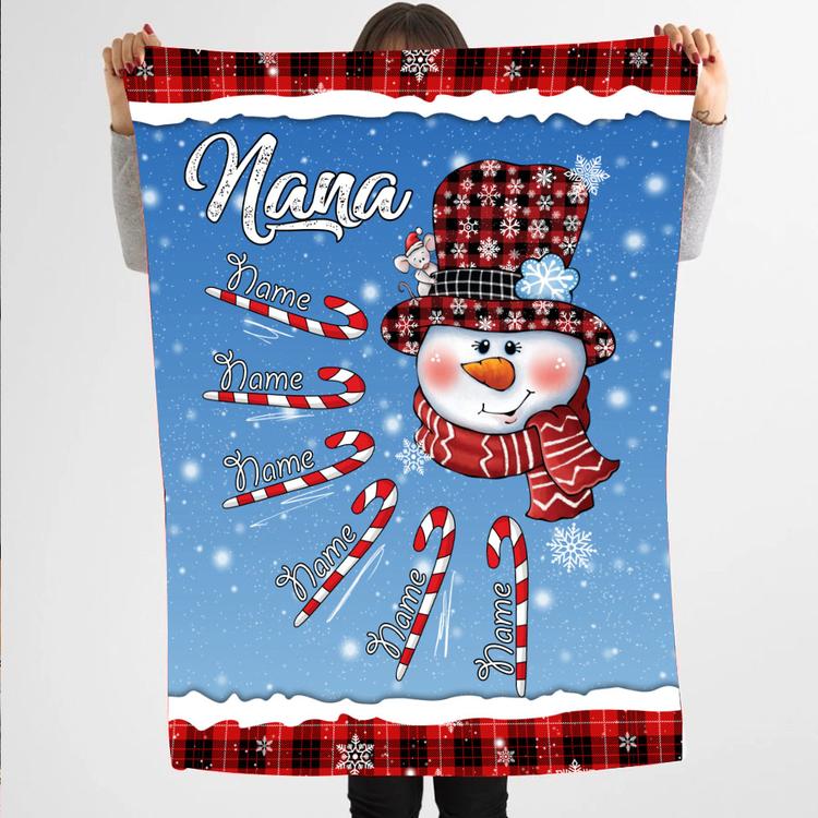 Personalized Snowman Family Blanket With Names,Best Christmas Gift