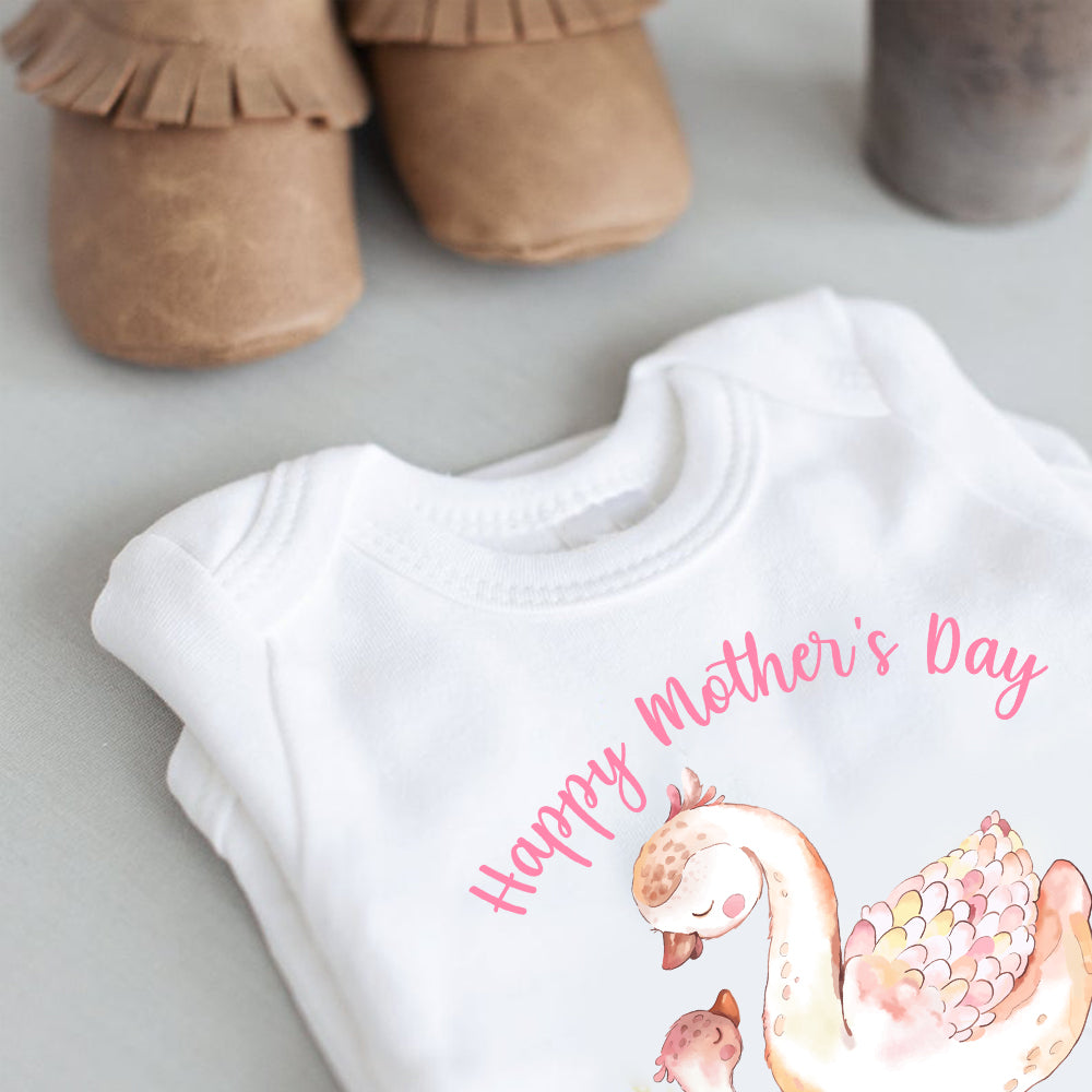 Custom Two Ducks Mother's Day Baby Onesie