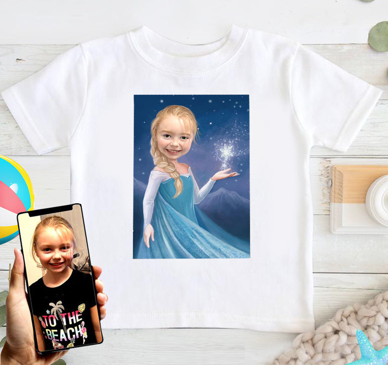 Personalized Hand-Drawing Kid's Portrait T-shirt IV