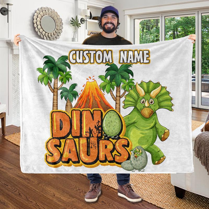 Custom KID'S Name Dinosaur Blankets