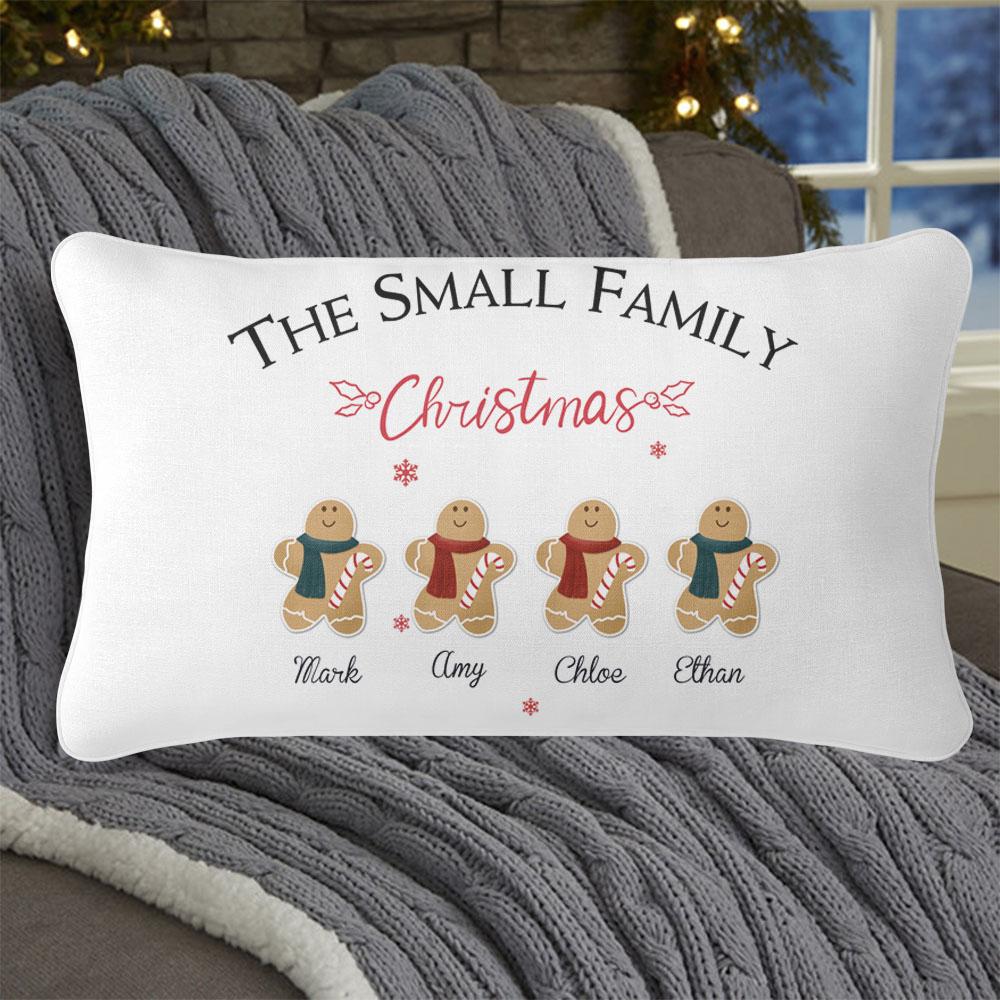 Personalized Gingerbread Christmas Family Pillowcase With Name II