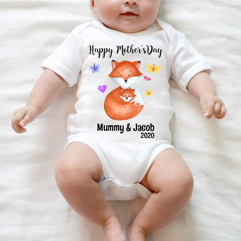 Custom Fox Mother's Day Cozy Plush Fleece Blankets
