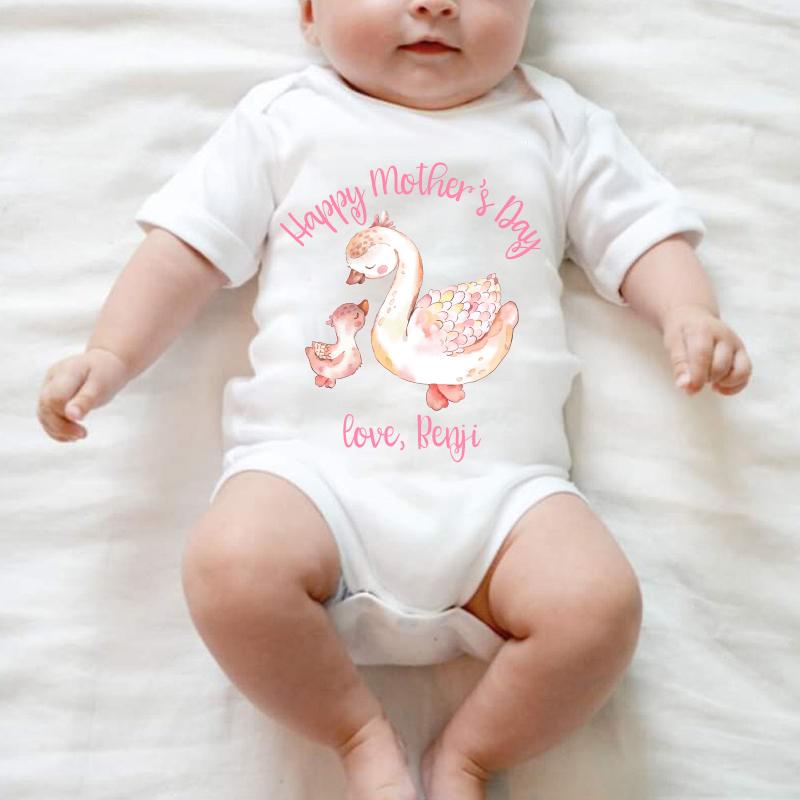 Custom Goose Mama and Baby Mother's Day Cozy Plush Fleece Blankets