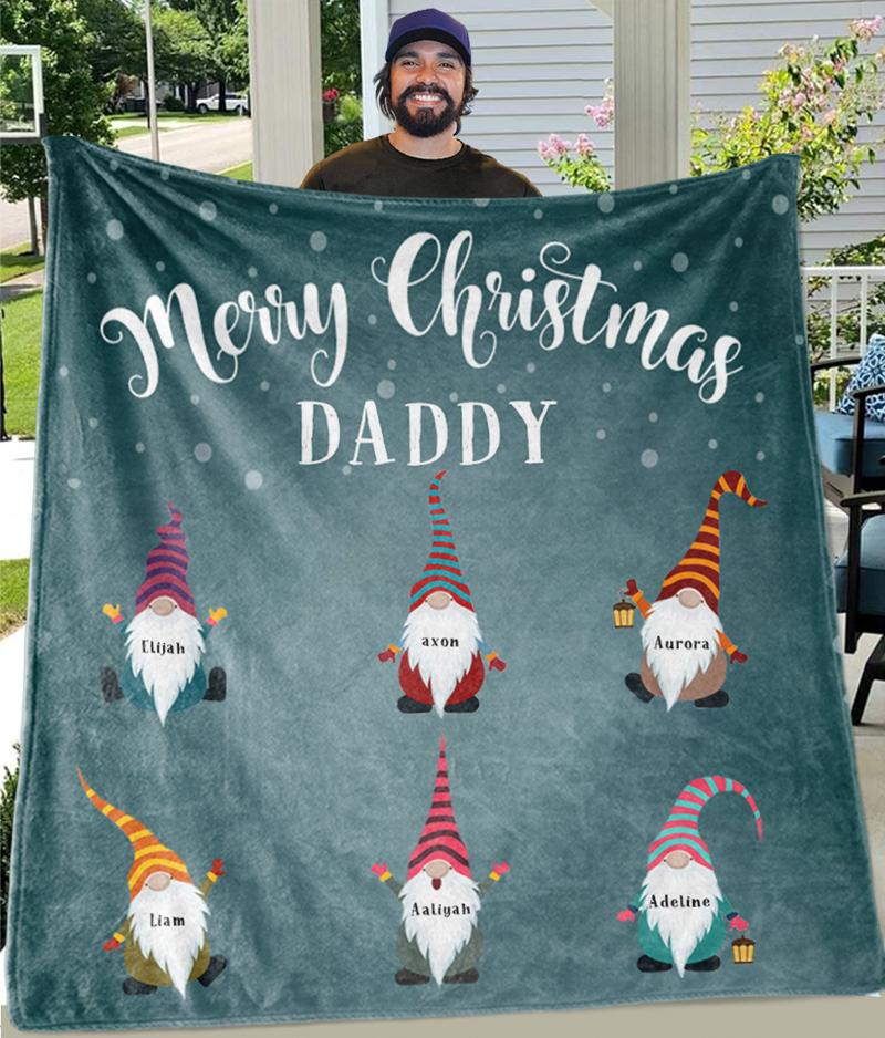 Custom CHRISTMAS BLANKET with Nickname & Kids Names