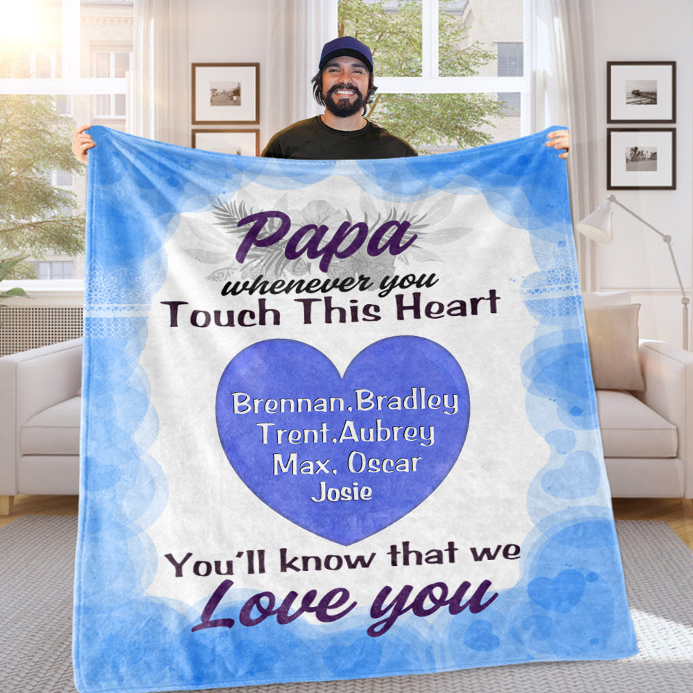 Customized Cozy Plush Fleece Blanket with Nickname & Kids Names