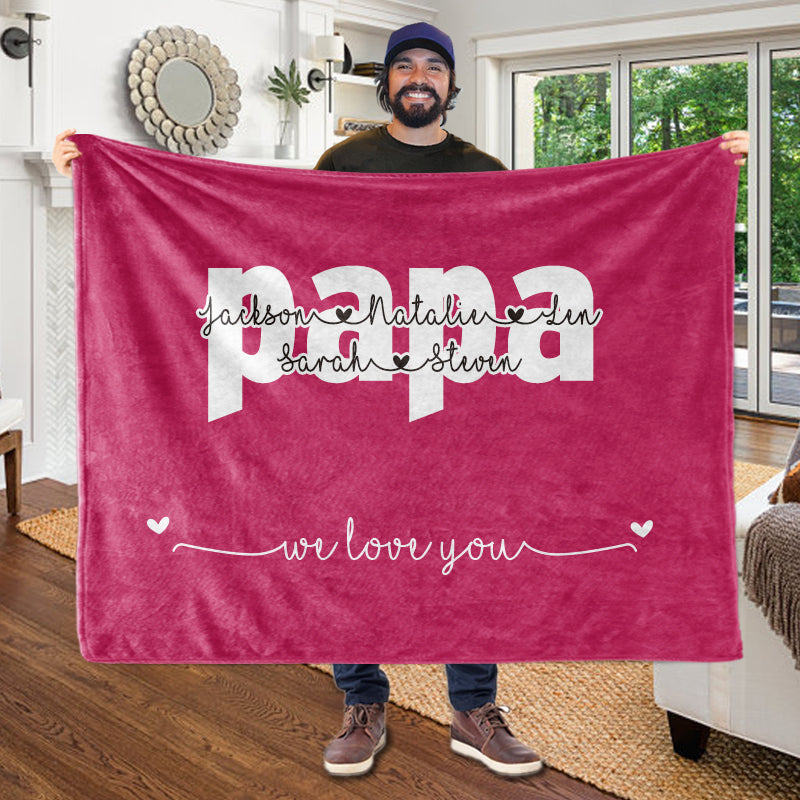 Personalized Fleece Blanket with Your Nick & Kids' Names