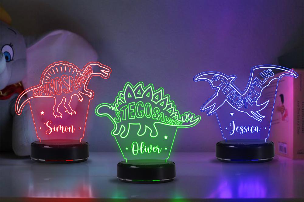 Custom Dinosaur Children's Night Lights with Name, New Christmas Gift!