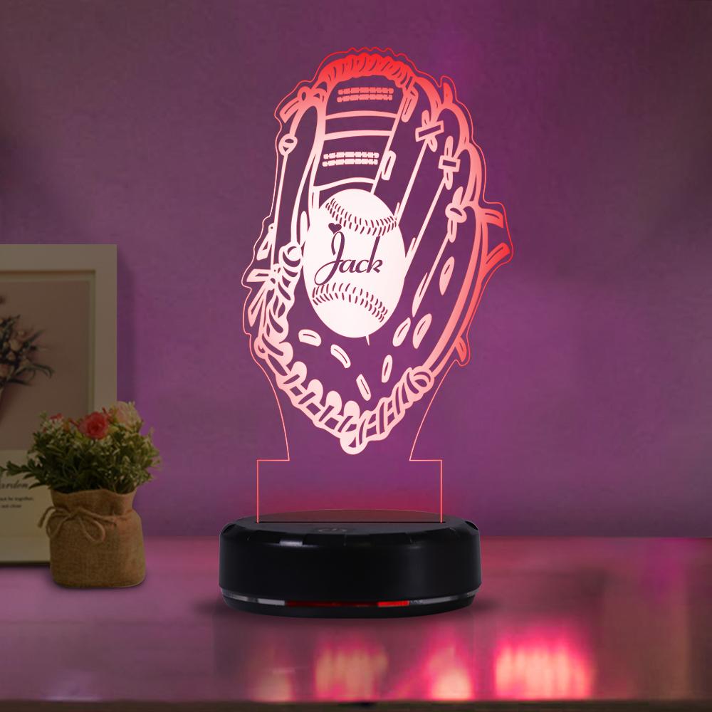 Custom Name Baseball Acrylic Night Lights