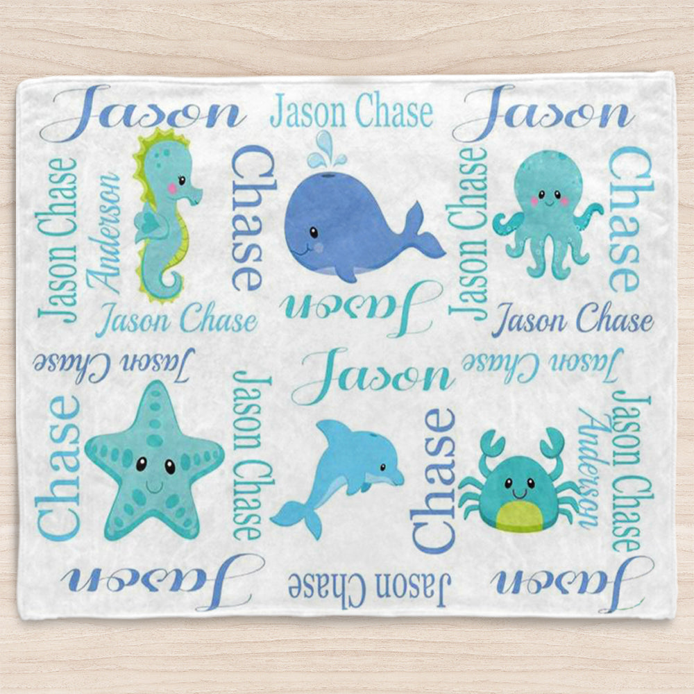 Custom Name Baby Boy and Girl Blanket