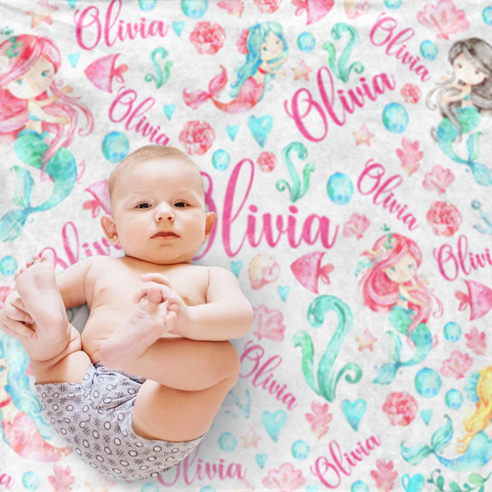 Custom Name Baby Girl Blanket
