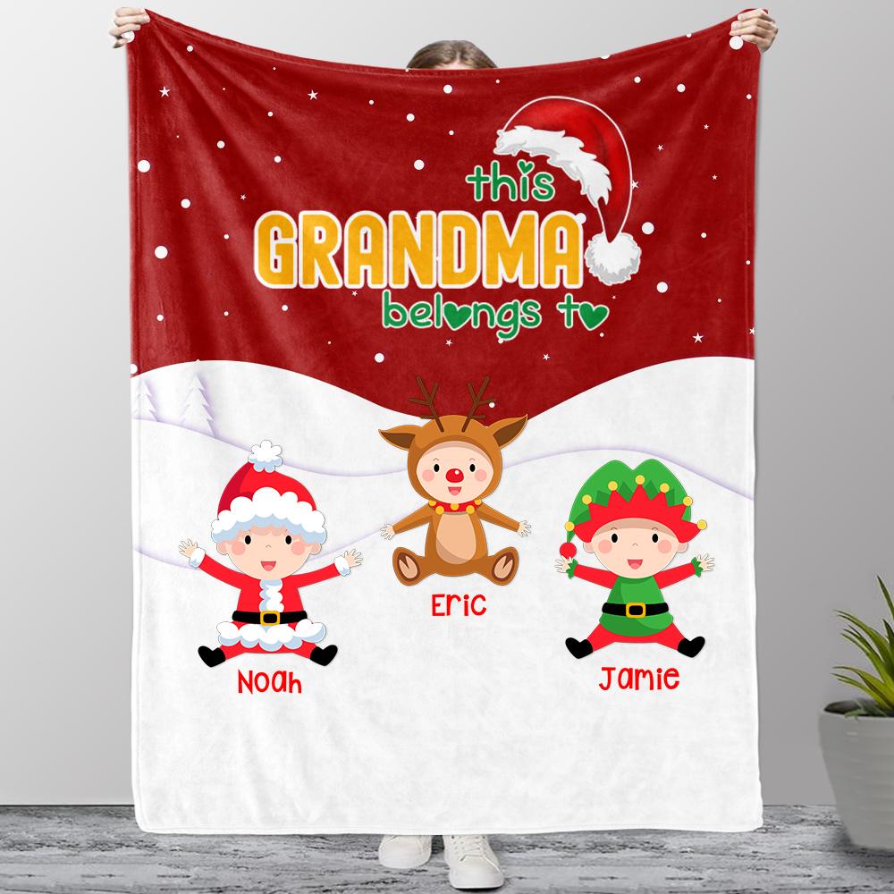 Personalized Christmas Blanket with Baby Names