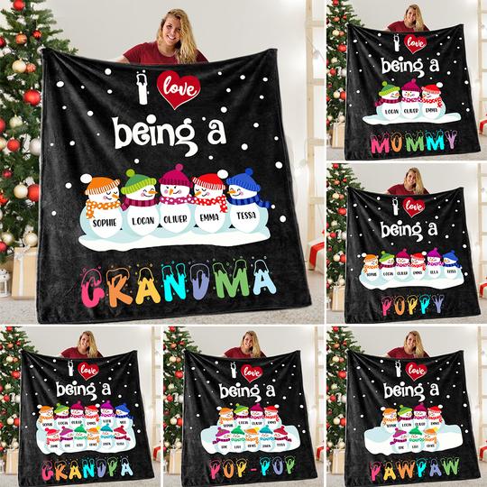 Custom CHRISTMAS BLANKET with Nickname & Kids Names