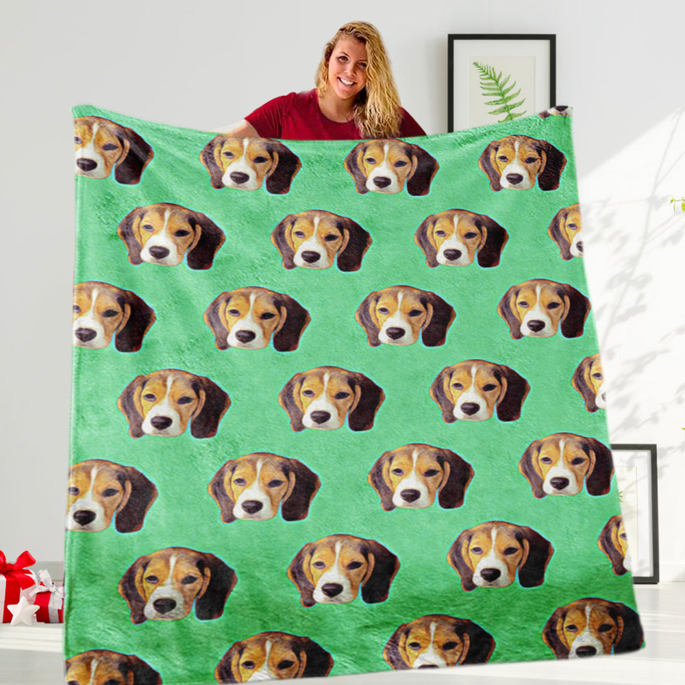 Custom Pet&Human Face Blanket, New Christmas Gift!