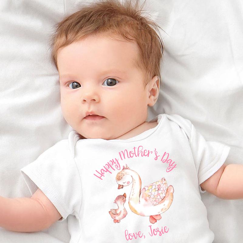 Custom Goose Mama and Baby Mother's Day Cozy Plush Fleece Blankets