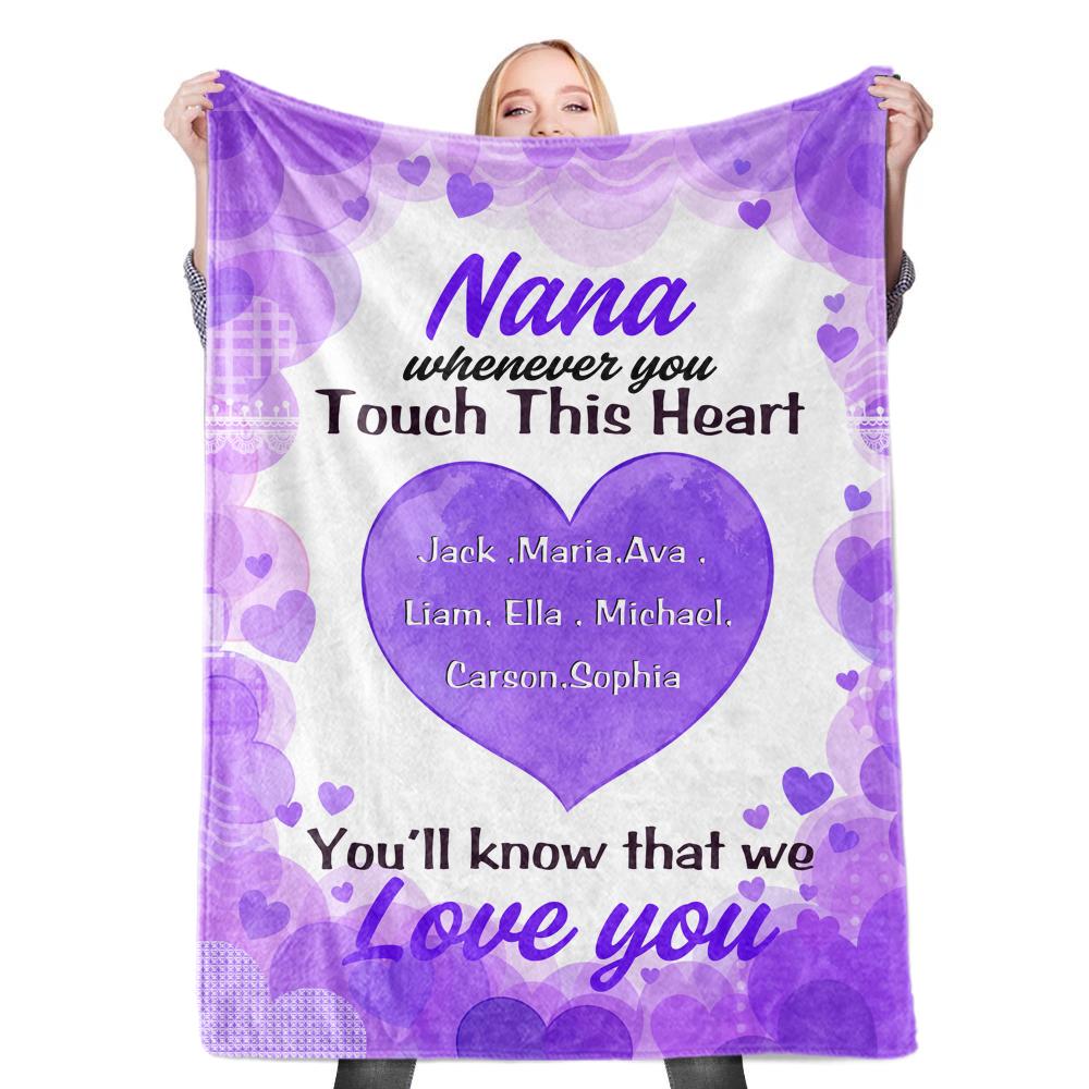 Personalized Peach Heart Blankets with Your Nick & Kids' Names