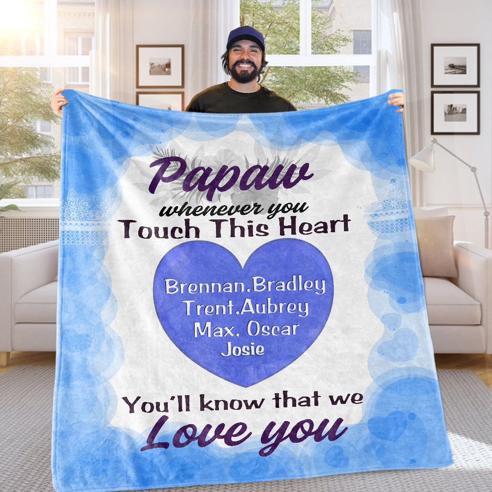 Customized Cozy Plush Fleece Blanket with Nickname & Kids Names