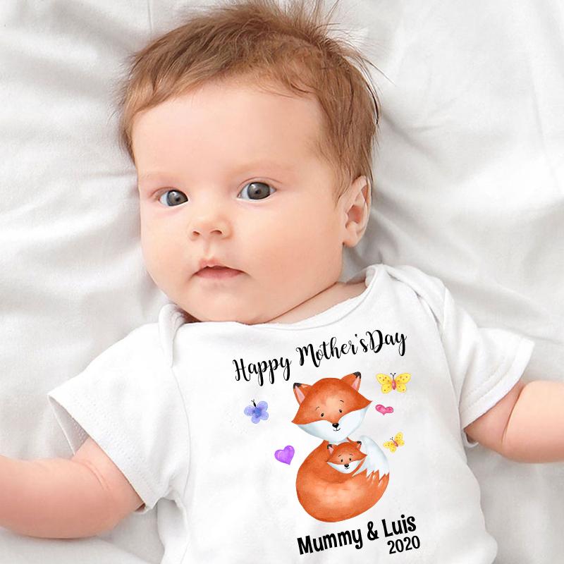 Custom Fox Mother's Day Cozy Plush Fleece Blankets